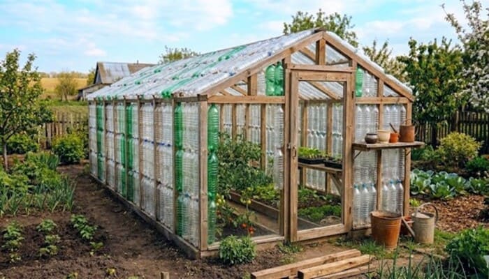 зробити теплицю з пласмасових пляшок
